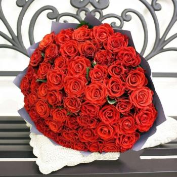 Красная роза Эквадор 51 шт №  157887tv